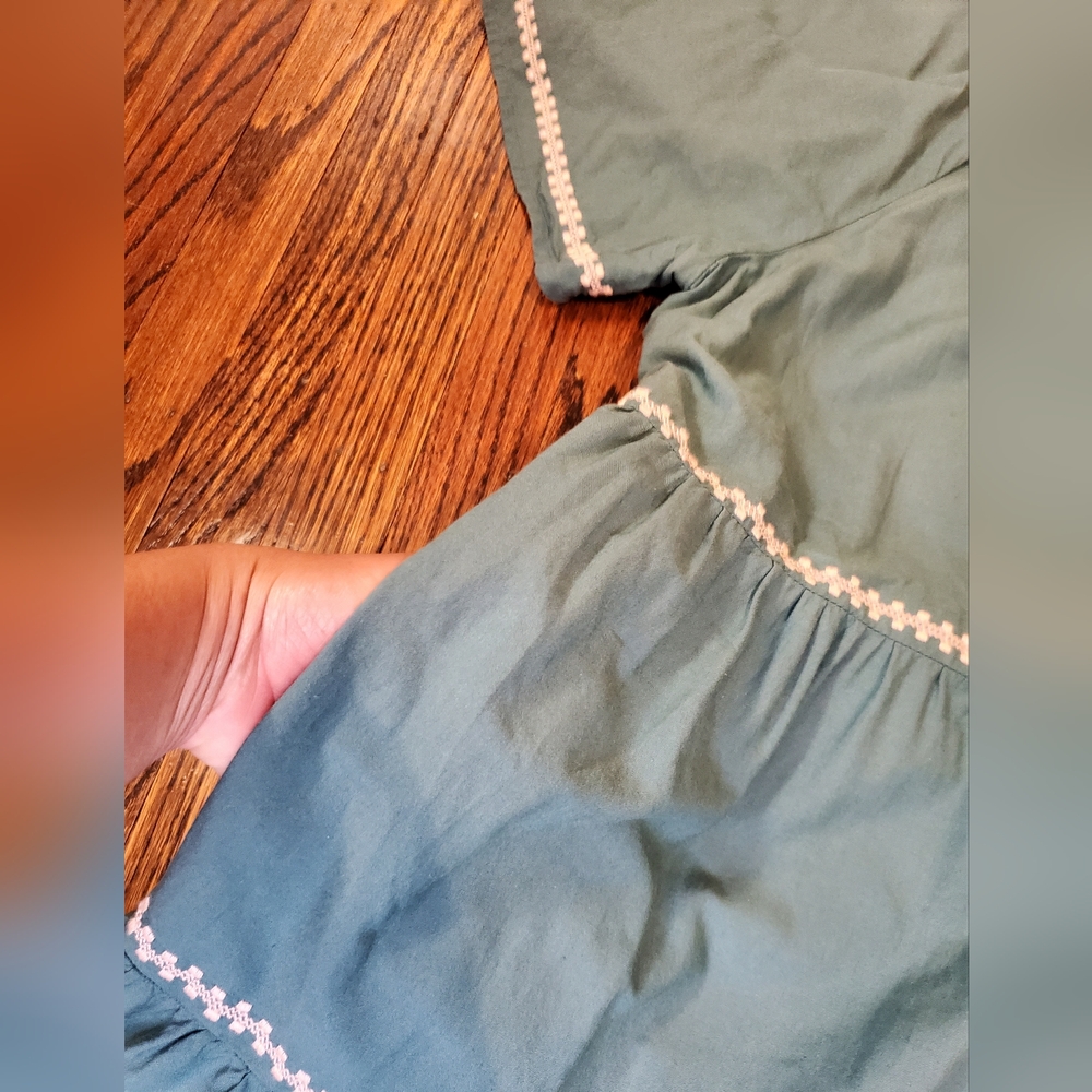 Beachlunchlounge Women's Puff Slevee Flounce Teal Mini Dress Size XXL - Picture 13 of 14